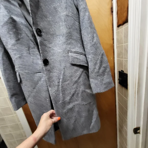 Men's Gray Wool Coat - Picture 7 of 10